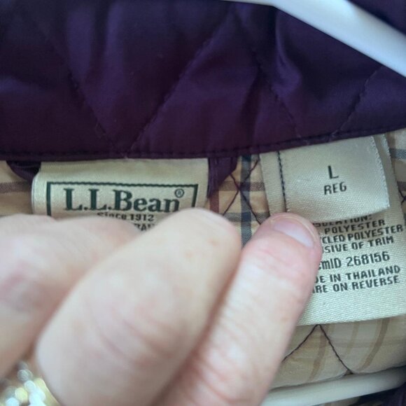 LLBean, Women's Quilted Riding Jacket, Deep Purple, Large - Picture 6 of 7